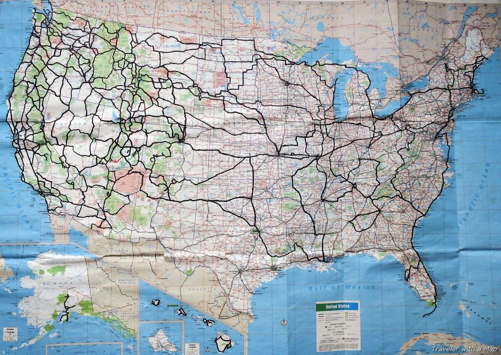 Map of USA traveler with a map