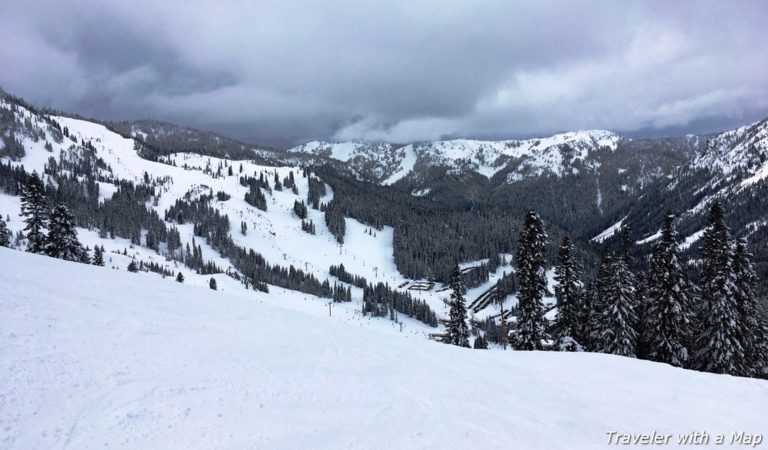 skiing at Stevens Pass