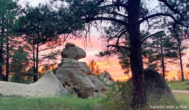 Sunset at Medicine Rocks State Park